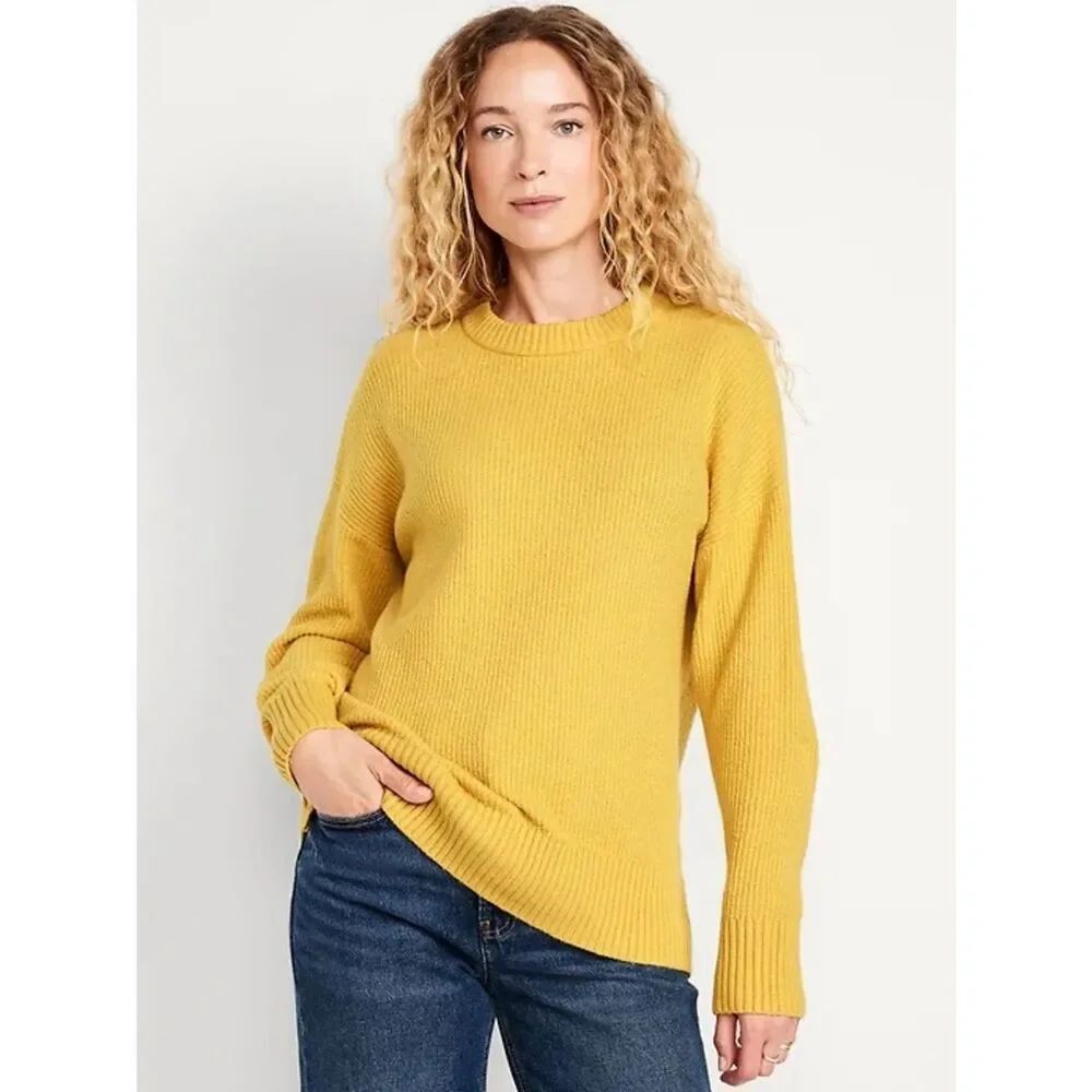 Anthropologie Saturday Sunday Chartreuse Yellow Crewneck Sweater